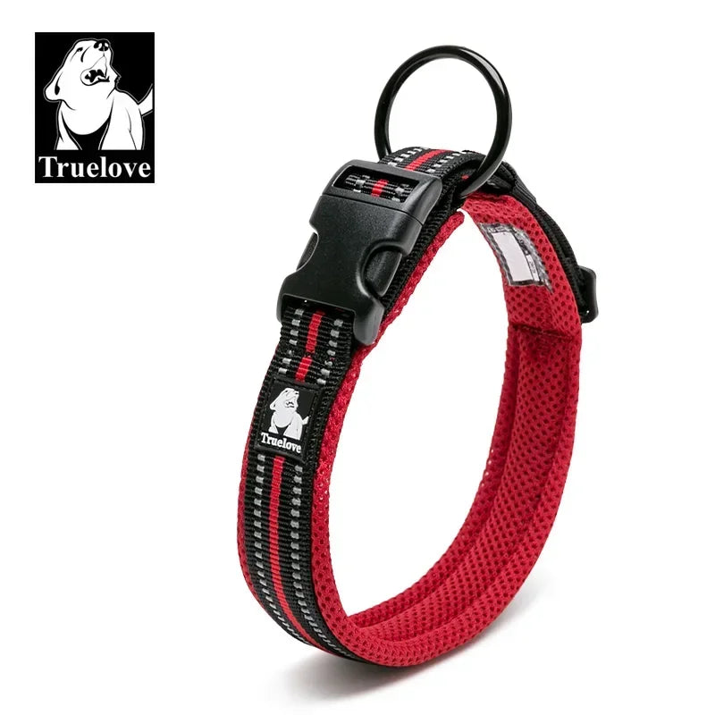 Truelove justerbart mesh-stoppat hundhalsband med 3M reflex