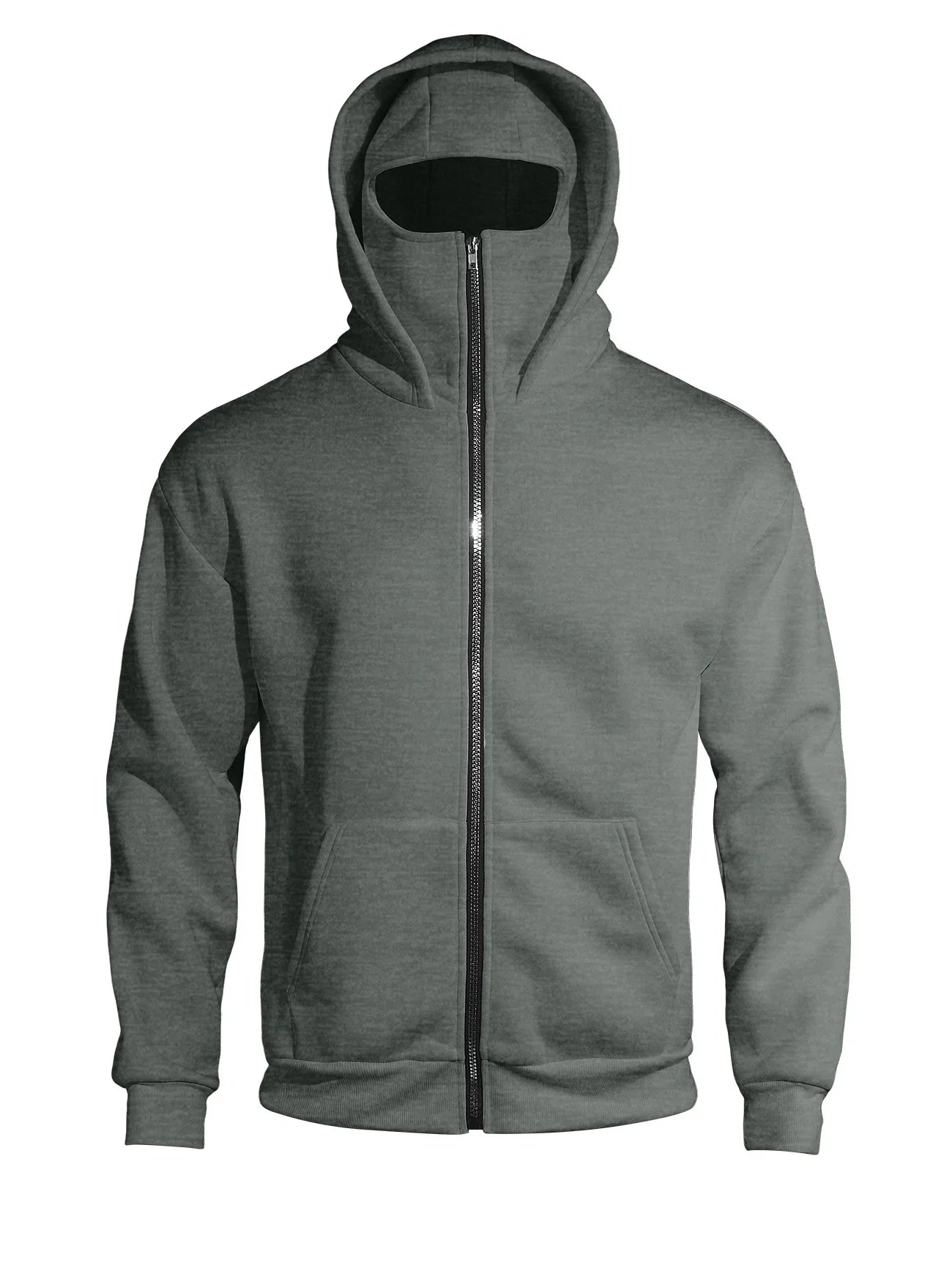 Autumn Men's Double-Layer Hooded Zip-Up Sweatshirt, Loose Casual Fit with Front Pockets, Ideal for Outdoor and Streetwear Style