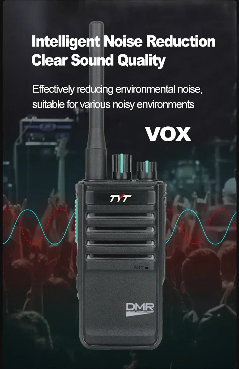 TYT MD-795 DMR Digital Walkie Talkie UHF 400-470MHz 4W/1W 64 Channels Voice Encryption Two Way Radio Long Range