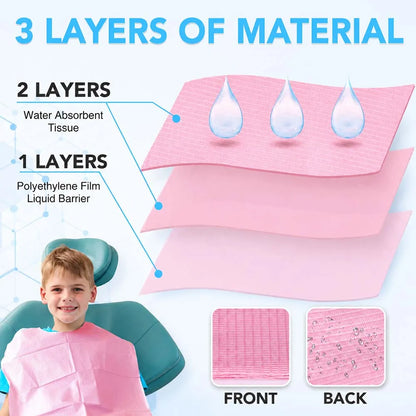 Disposable Tattoo Bibs 3-Ply Waterproof Dental Bibs Sheet Tattoo Table Covers Clean Pad for Nail Salon Dental Clinic Tattoo Shop