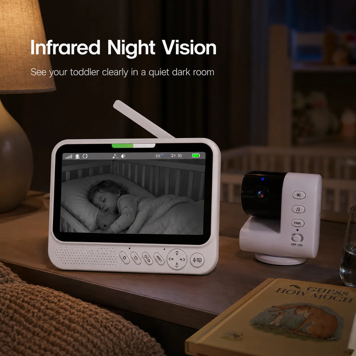 MvpSecam babyvakt med kamera och 7-tumsskärm – utan Wi-Fi