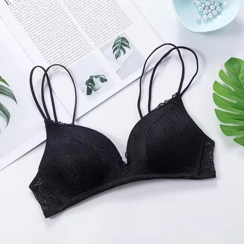 Women Seamless Bras Sexy Lace Wireless Bralette Solid Color Female Underwear Girl Push Up Lingerie Brassiere A B Cup Tube Top