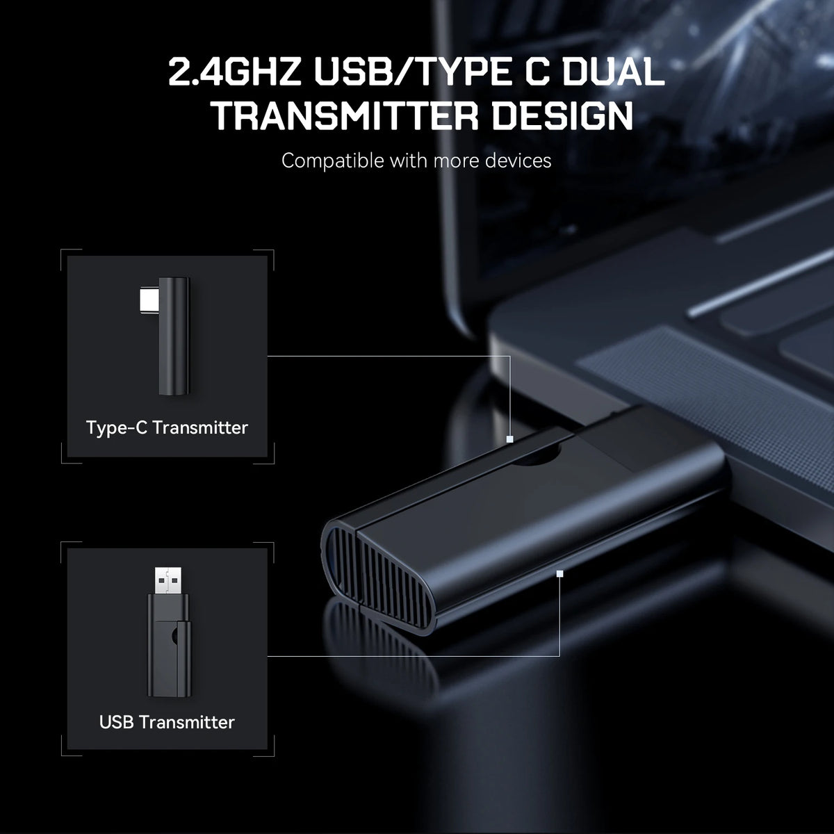 EKSA G19BT 2.4GHz Wireless Gaming Headphones Bluetooth 5.4 3.5mm Headset 30ms Low Latency 40mm RGB Hidden Mic 35H Foldable PC