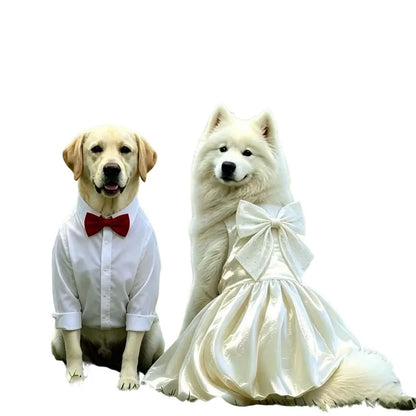 Large Dog Wedding Dress Female Dog Clothes Border Collie Husky Labrador Golden Retriever Big Dog Clothing Party Pet Apparel