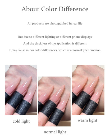 1/6Pcs 15ml Jelly Ice Nude Peelable Polish, UV/LED - Set, Formaldehyde - Free. Oval, Glossy. Good for Salon & DIY