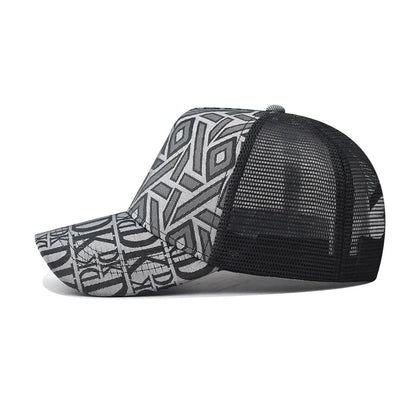 54-60Cm Adjustable New Thousand Birds Rhombus Plaid Baseball Men's and Women's Plaid Cap Plaid Fashion Hat Black Flat Brim Hat