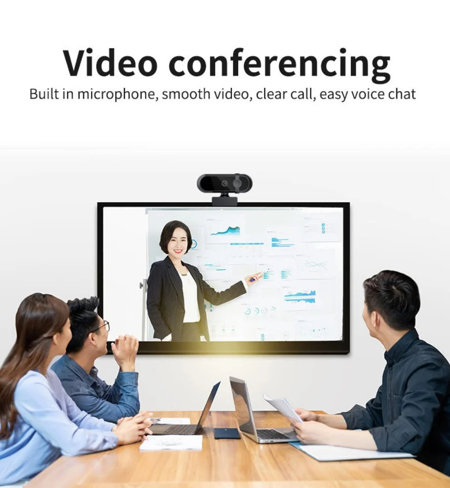 4K 2K Autofoucs Microphone Webcam 30fps Full HD for Gamer Live Video Calling Online Meeting Driver Free USB Plug Privacy Cover