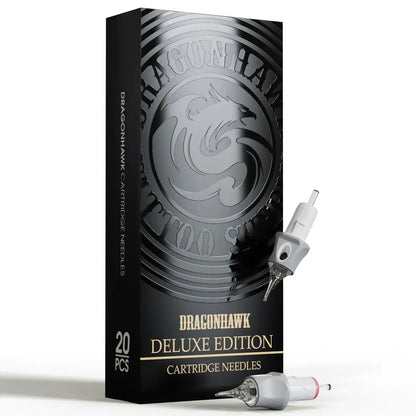 Dragonhawk Deluxe Tattoo Cartridge Needles Soft Silicone Cover 20pcsRL/M/RM Extra Smooth Precision Sharp for Most Machine Supply