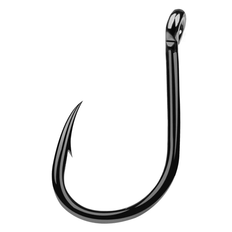 Gamakatsu 10Pcs High Carbon Steel Fish Hook Efficiency Barbed Fishhooks With Hole Jig Carp Big Eye Fly Fishing Hook Worm Pesca