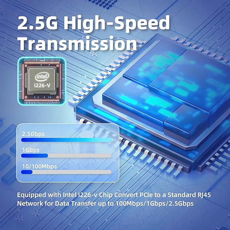 XikeStor PCIe-nätverkskort 2,5 GbE – Intel I226-V