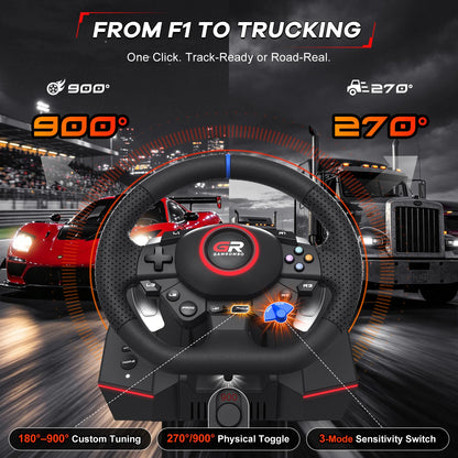 Game Steering Wheel For PS5/PS4/PC Leather 28mm Adjustable 270°-900°Wheels RGB Hall Effect Macro Linear 3Pedals Racing Simulator