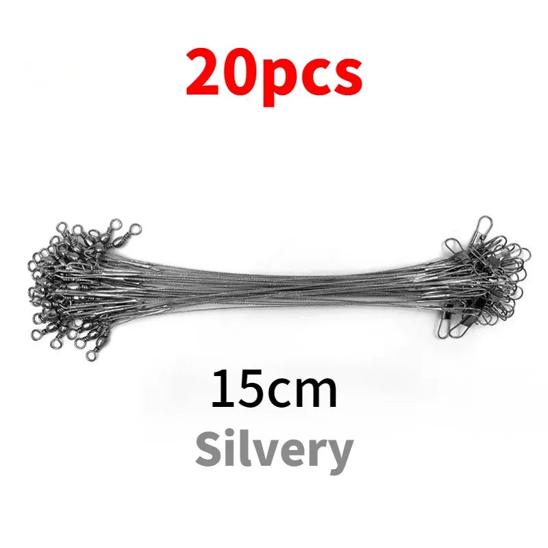 Lure Front Wire Anti Bite Fishing Line Steel Leader With Swivel Accessory Lead Core Offshore Angling Sea Snap Fishhook Tool