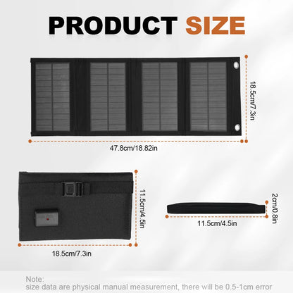 4-Fold Foldable Solar Panel Portable Solar Charger Outdoor Monocrystalline High-Efficiency Photovoltaic Charging