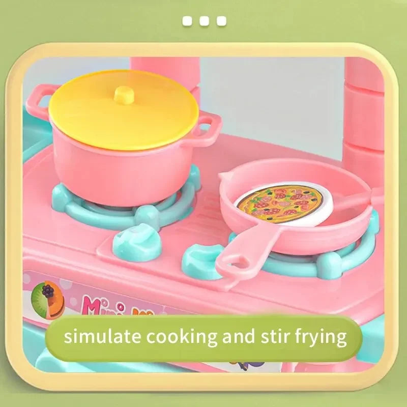 Mini köksbänk lekset DIY simulerad mat servis lekstuga rollspel