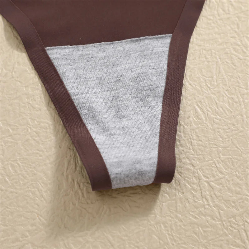 7PCS/Set Ice Silk Seamless Women G-String Panties Sexy Low-Waist Thongs T-Back Female Solid Color Soft Underwear Utral-Thin Pant