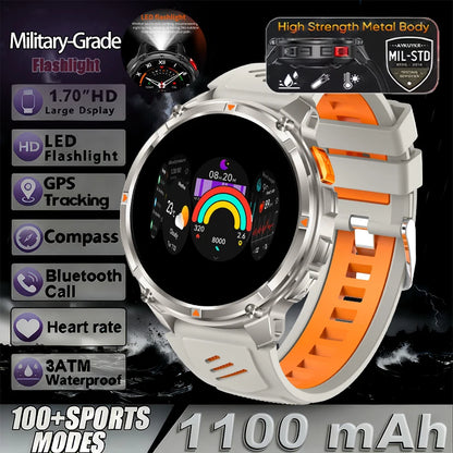 T-Rex3 Pro Militär Smartklocka 2026 – 1100mAh, GPS, Kompass, 5ATM, 14 Färger