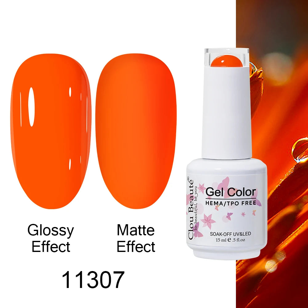 Clou Beaute Gel Nail Polish Neon Brown Royal Blue Red Green Pastal Nude Nail Art Varnishes Gel Lacquer Top Coat UV Gel Nail