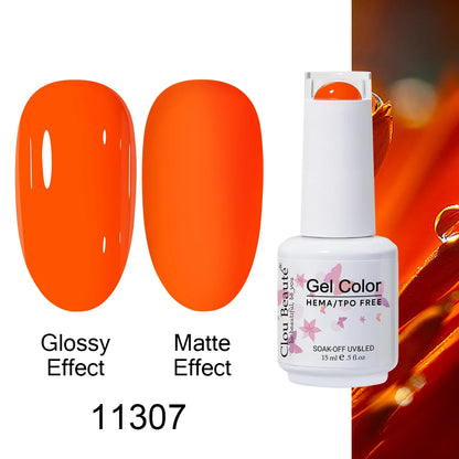 Clou Beaute Gel Nail Polish Neon Brown Royal Blue Red Green Pastal Nude Nail Art Varnishes Gel Lacquer Top Coat UV Gel Nail