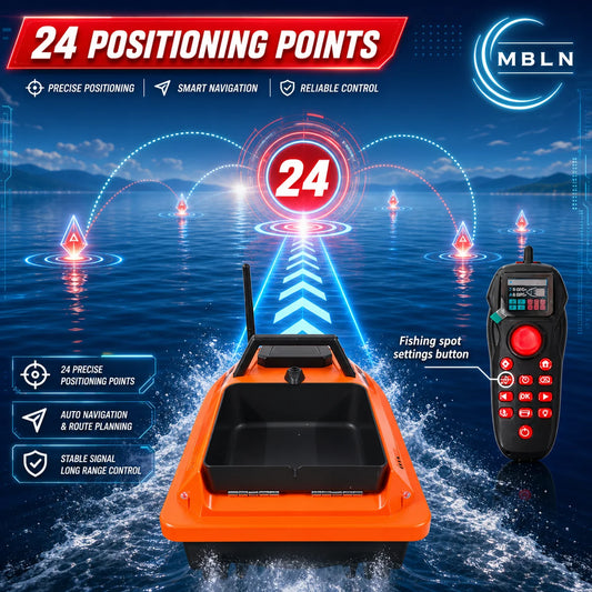 MBLN FY-805 GPS RC Baitbåt – 500 m Räckvidd 1,5 kg Hoppare Kryssningskontroll Vattentemperatur