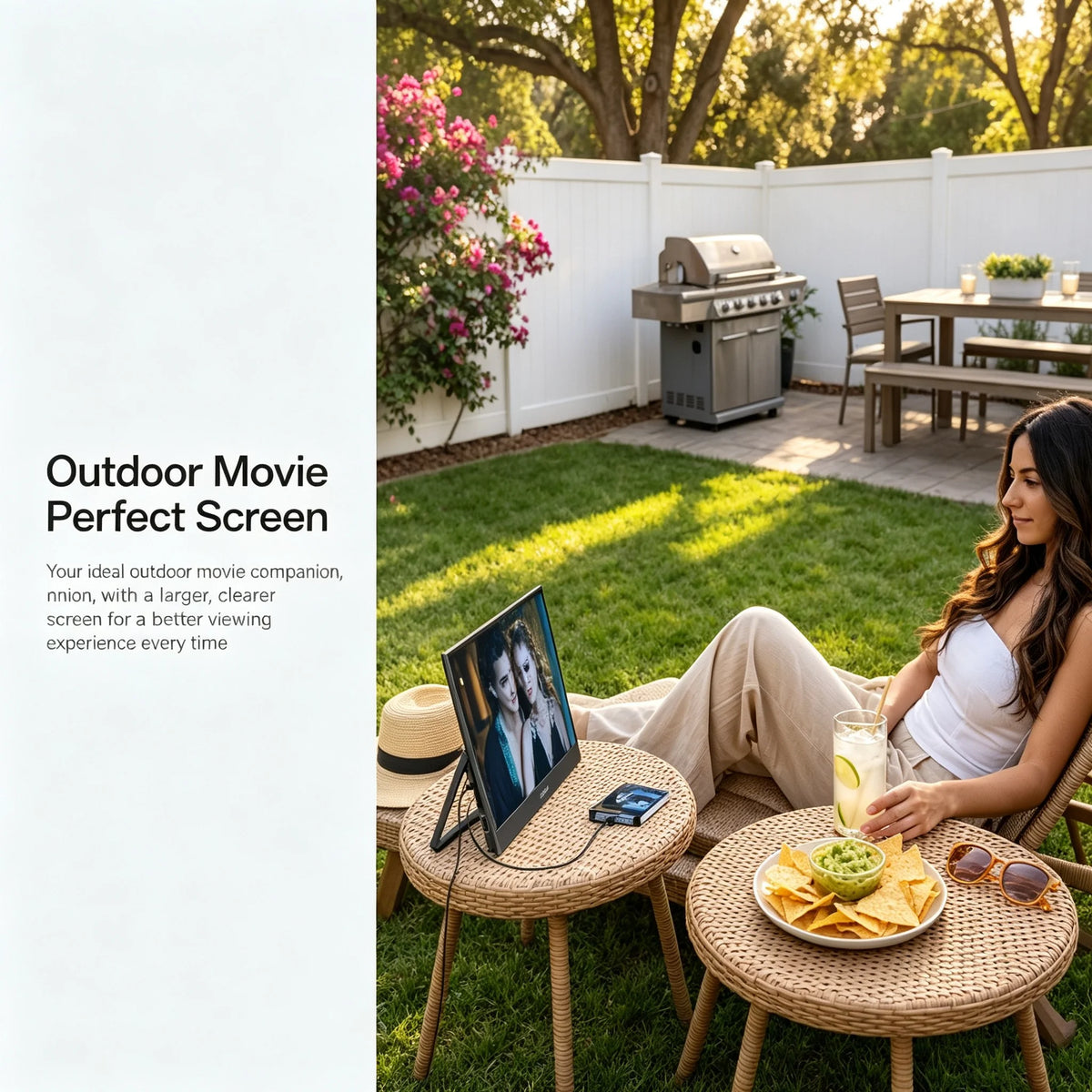 13.3 Inch 2K QHD Portable Monitor, 400 Nits, 100% SRGB, 16:10 Aspect Ratio, Built-in Speakers, VESA Mountable, Integrated Hidden