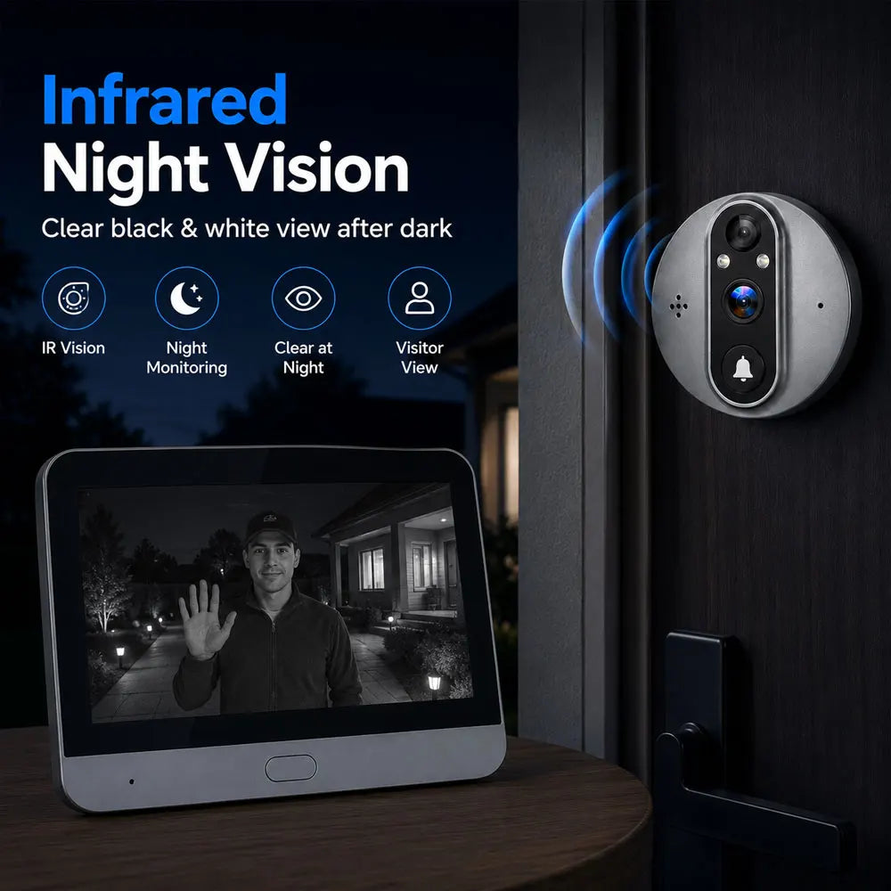 Jaxcam digitalt dörröga med skärm, Wi-Fi och tvåvägsljud