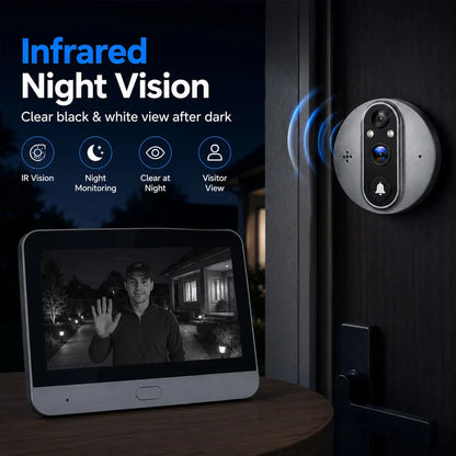 Jaxcam digitalt dörröga med skärm, Wi-Fi och tvåvägsljud
