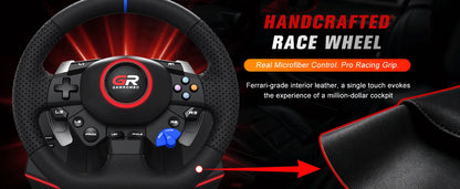 Game Steering Wheel For PS5/PS4/PC Leather 28mm Adjustable 270°-900°Wheels RGB Hall Effect Macro Linear 3Pedals Racing Simulator