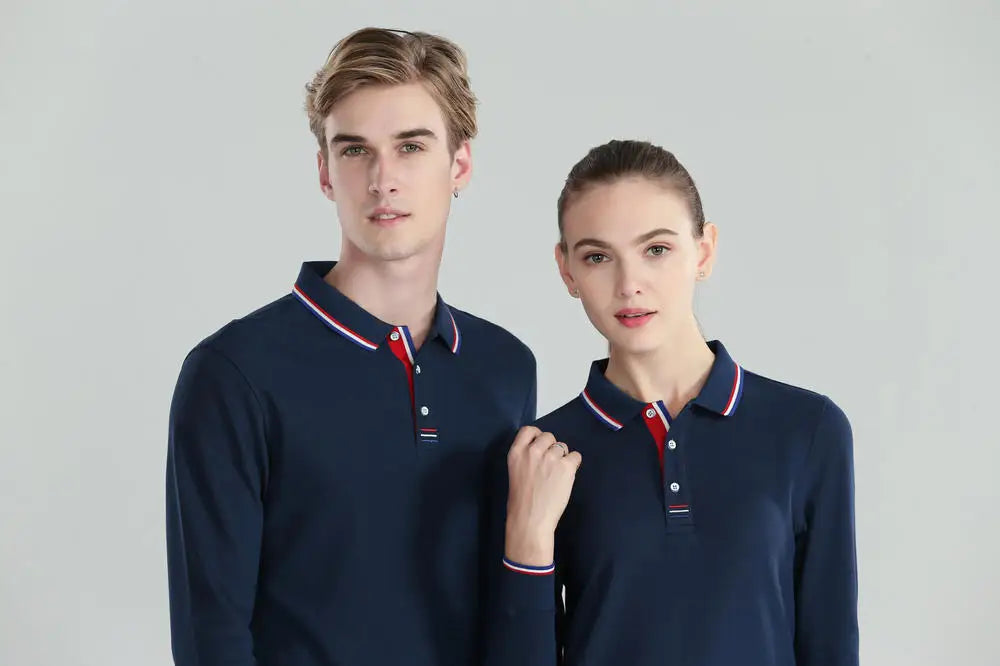 Långärmad Polo-shirt med Eget Tryck eller Logotyp – Unisex S–4XL (Asian)