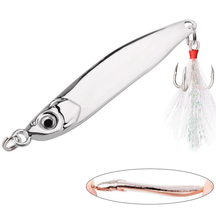 Fishing Lure 10G 15G 20G 40G 60G Spoon Metal Lures Spinnerbait Minnow Sinking Sea Spinner Bait Jig Winter Bass Baits Pesca Hot