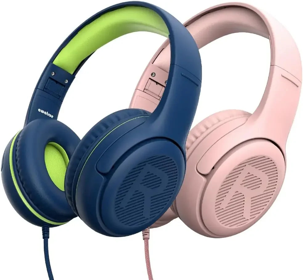AWATRUE AT2 Headset,3.5mm Surround Stereo Gaming Headphones with Mic Soft Memory Earmuffs for PC,Laptop,Kids for School Toddler