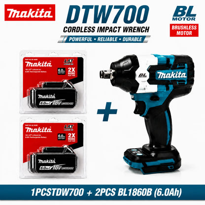 Makita DTW700 18V Kolborstfri Mutterdragare med 6.0Ah Batteri