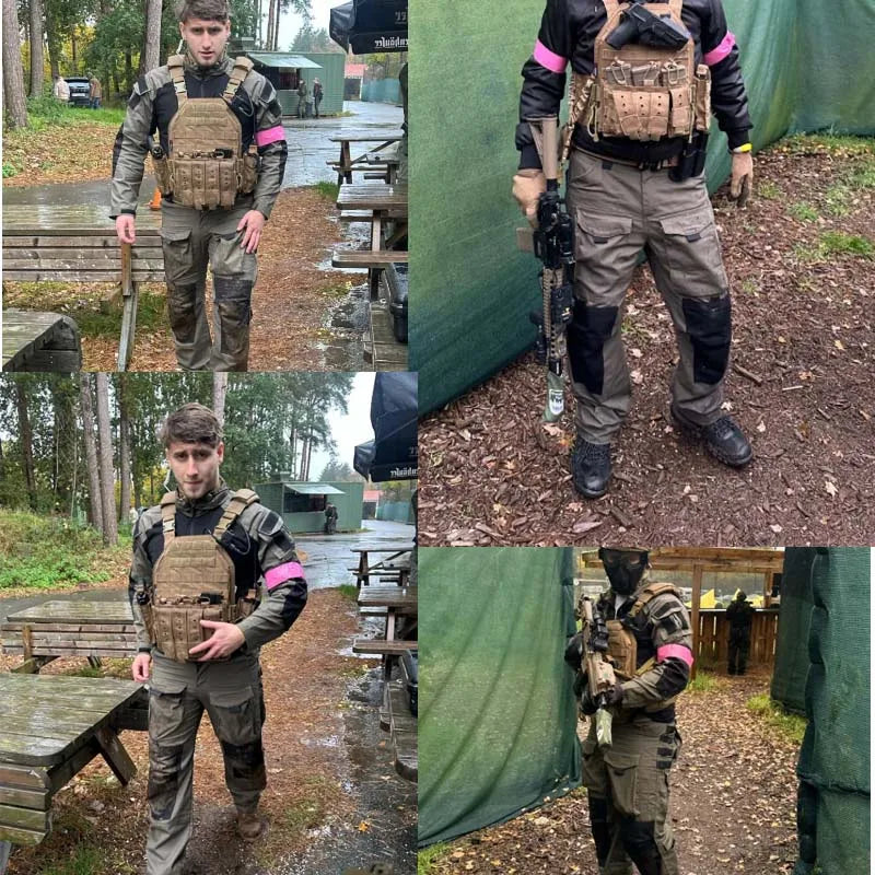 Tactical Suits Milita Uniform Hiking Hunting Pants Men Combat Shirts Training Durable Breathable Camo Wear-resistant Cargo Pant