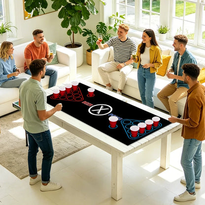 Beer Pong Game Table Runner Drinking Games for Adults Party and Drinking Game Nights Does Not Include Cup and Ping Pong Ball