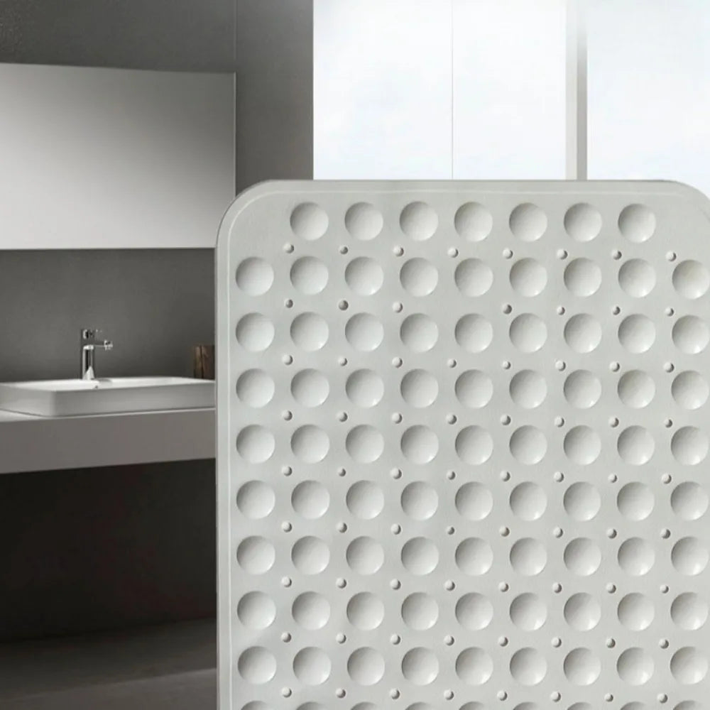 Non-Slip Bathtub Mat Shower Mat with Drain Holes and Suction Cups Machine Washable Household Bathroom Shower Carpet Bathroom