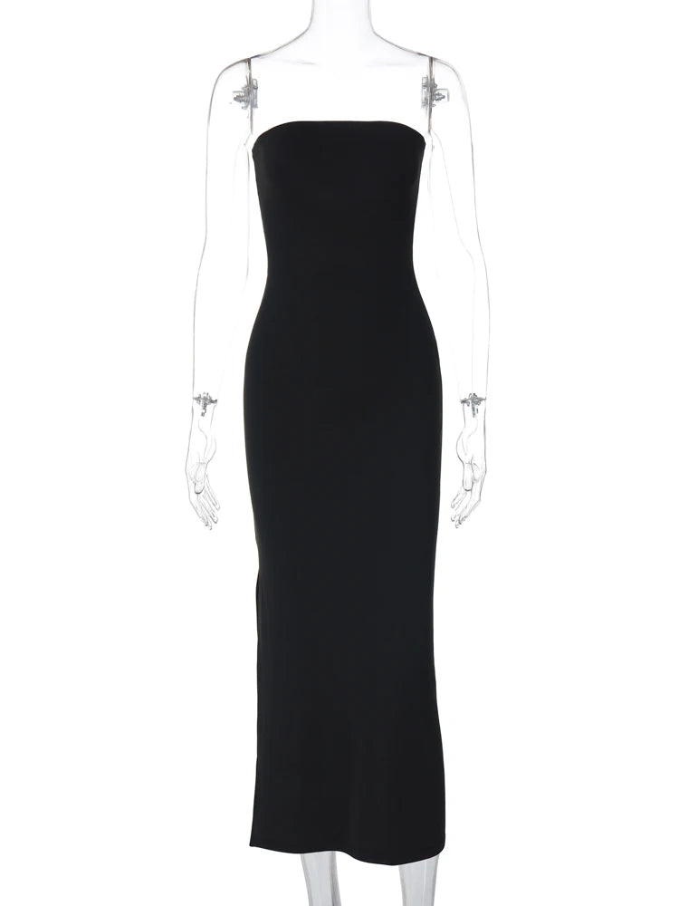 Hugcitar Axelbandsför Bodycon Maxiklänning – Långärmad, Sexig, Fest & Bal, XS–L