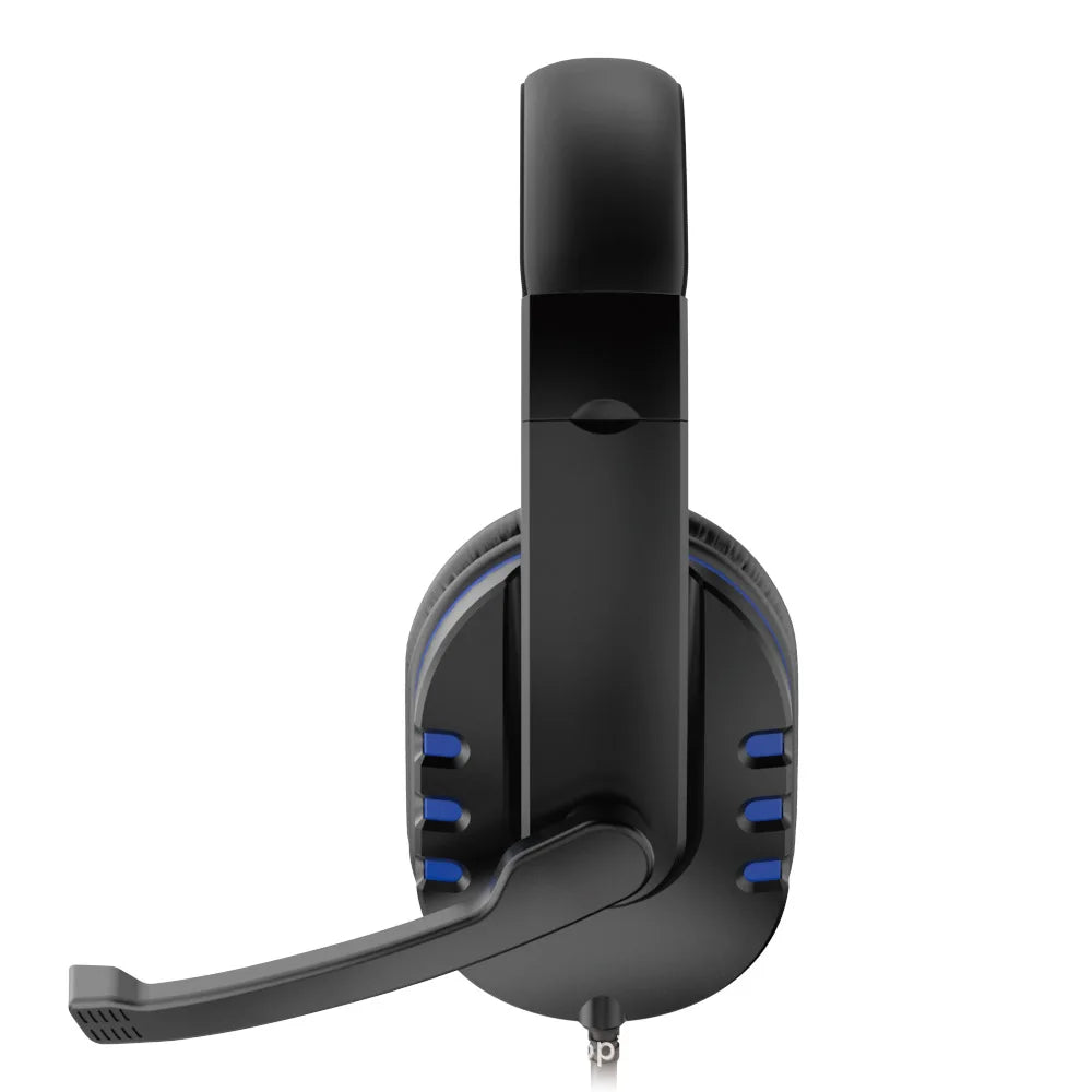 Gaming Headset 3,5mm Over-Ear – HD-mikrofon Omnidirektionell Stereo PS4 PC Smartphone 210x190x90mm Blå Röd