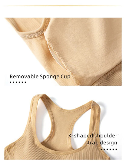 Dam Underkläderset – Sömlös BH & Trosor Crop Top Sport Yoga Fitness, 8 Färger M–XXL