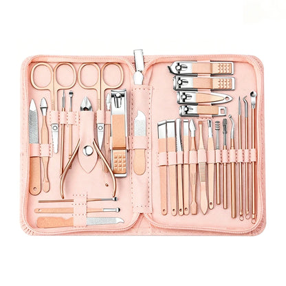 30PCS Manicure Set Pedicure Kit Professional Nail Clipper Set Stainless Steel Manicure Kit Nail Kit with Storage Box for Family
