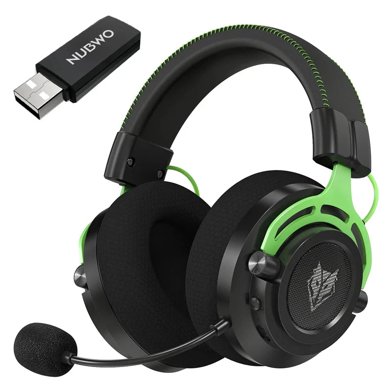 NUBWO G03 Trådlöst Gaming Headset – 3 Anslutningslägen 2.4GHz Bluetooth 3,5mm 50mm 100h ≤20ms CE/FCC PS5 PS4 PC Xbox Röd Grön