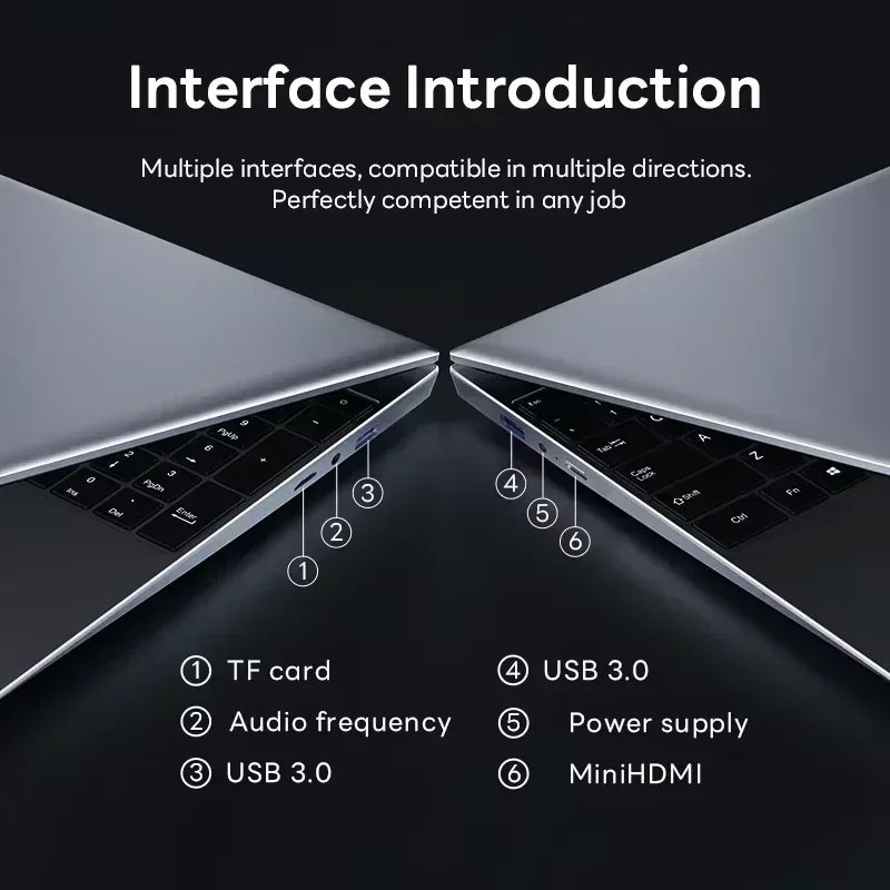 LenO 14,1" Ultratunn Gaming Laptop Intel Core i9-9900 16/32GB RAM Upp till 2TB SSD – Windows 11 Pro Kontor Studier Metallram