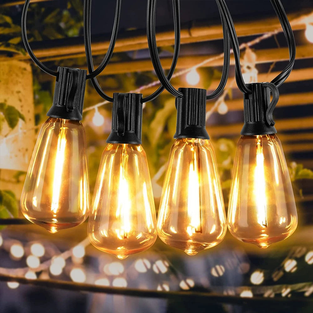 Arbrac ST38 LED-ljusslinga Utomhus IP44 – Varmvit 2200K Krossäker Fjärrkontroll Dimmer 15/18/20/30m Trädgård Bröllop Jul CE RoHS