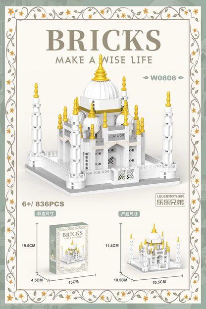 MOC Taj Mahal Byggklossar – Världsberömd Arkitektur Minimodell 288 eller 401 Bitar CE Pedagogisk Leksak 2026