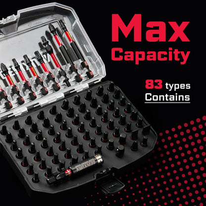 Geinxurn 83-delars skruvbitsset med magnetiska bits och adapter