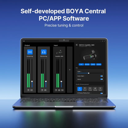 BOYA CastMic S60 USB/XLR Dynamic Microphone with RGB for Gaming, Streaming, Podcasts Studio Grade 4 in 1 Support Phone PC Laptop