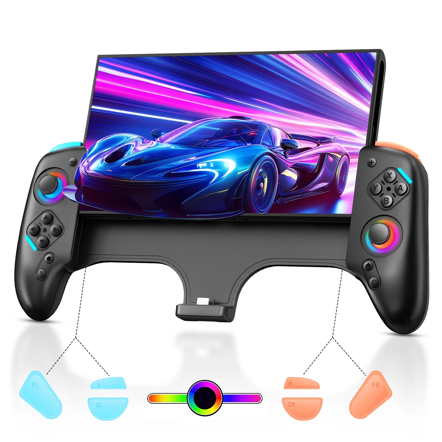 Gamepad For Nintendo Switch 2 Controller RGB 9-Axis Gyro Joypad W/ Dual Shock Turbo/Marco Programable Function Game Pad Joystick