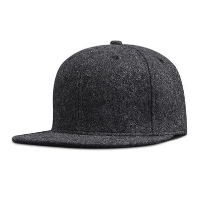 Woolen Winter Full Closed Fitted Cap Hat New York Size Trucker Men Bill Hip Hop Solid Baseball Blank Flat Visor Brim Era