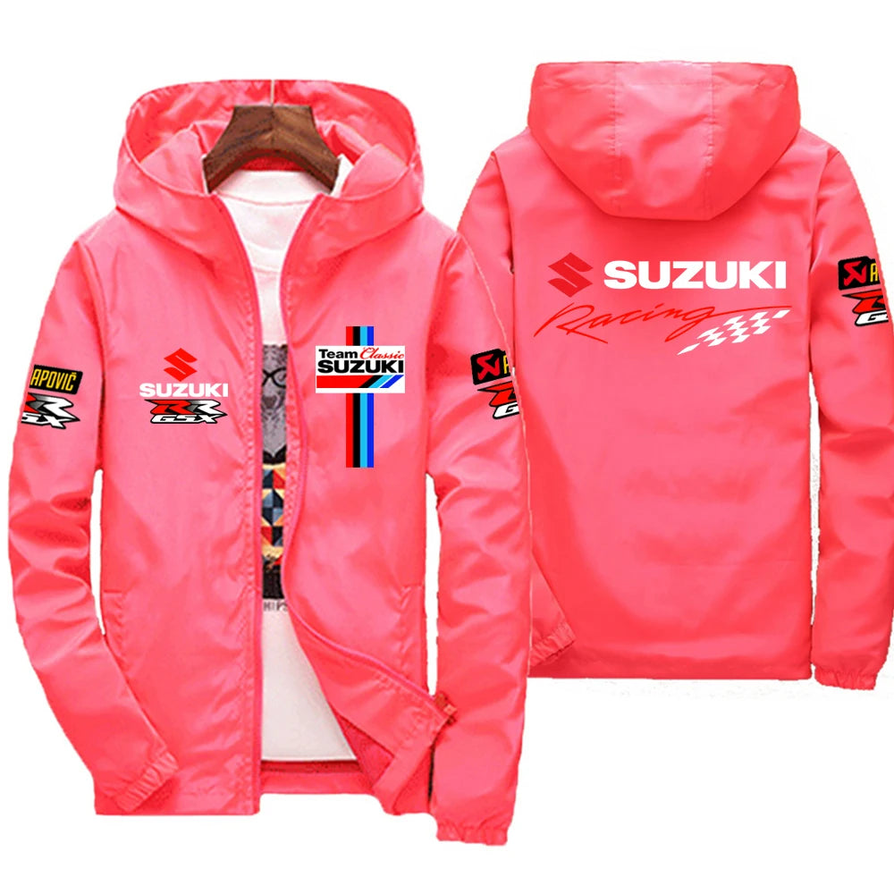 Racingjakka för Herr – Tunn Polyesterjakka med Dragkedja, Casual Sportswear i 10 Färger och Storlekar S–7XL