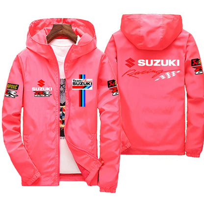 Racingjakka för Herr – Tunn Polyesterjakka med Dragkedja, Casual Sportswear i 10 Färger och Storlekar S–7XL