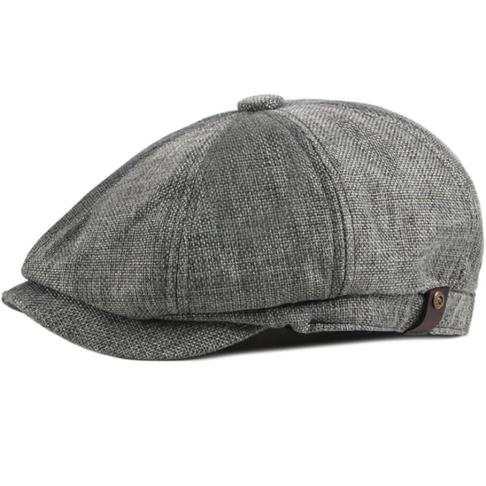 HT4668 Beret Cap Spring Summer Sun Hat Men Women Retro Artist Painter Linen Beret Hat Male Female Octagonal Flat Cap Mens Berets