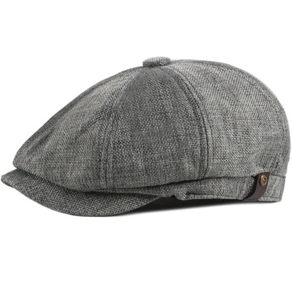 HT4668 Beret Cap Spring Summer Sun Hat Men Women Retro Artist Painter Linen Beret Hat Male Female Octagonal Flat Cap Mens Berets